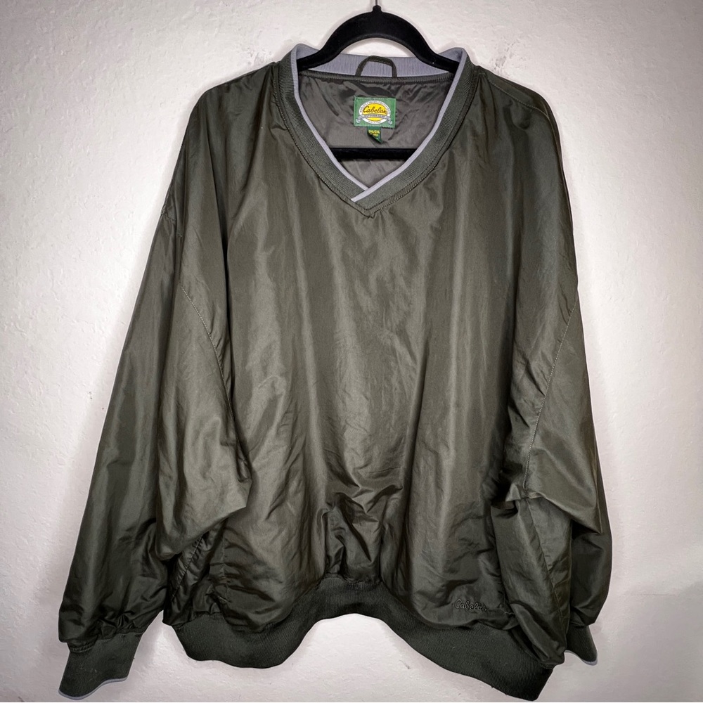 Cabela’s Green Pullover Jacket Windbreaker Golf Men’s 3XL Embroidered Logo